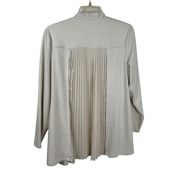Chico's Open Front Ivory Velour Mixed Media Jacket Top Chico's Size 2 (US L/12) - Picture 4 of 9